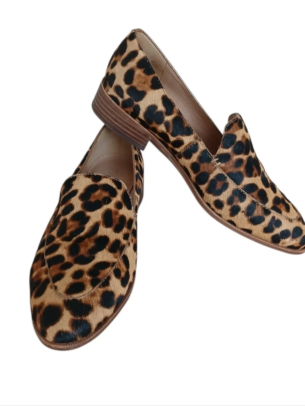 MADEWELL The Frances Pointed Toe Calf Hair Loafers Women's 7.5 Leopard Quiet Lux